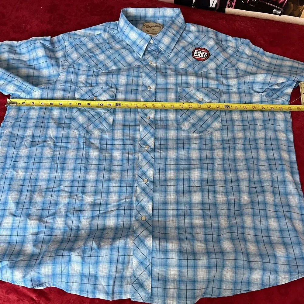 NWT Wrangler Pearl Snap Men's Short Sleeve Western Shirt Pockets Size 3XL - Picture 6 of 6